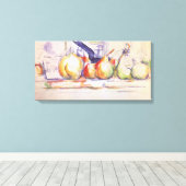 Nog steeds leven met Saucepan door Paul Cezanne Canvas Afdruk (Insitu (Houten vloer))