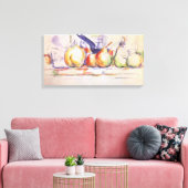 Nog steeds leven met Saucepan door Paul Cezanne Canvas Afdruk (Insitu (Woonkamer))