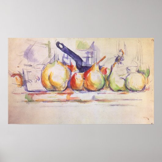 Nog steeds leven met Saucepan door Paul Cezanne Poster (Voorkant)