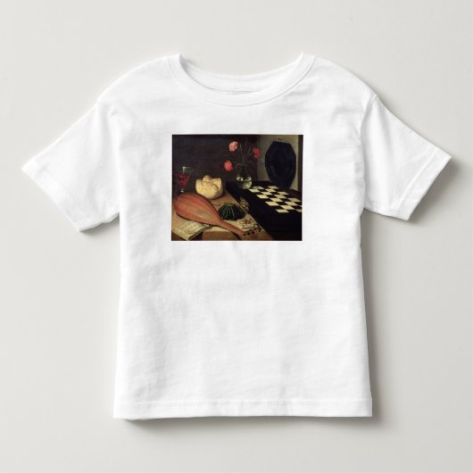 Nog steeds leven met schaakbord, 1630 kinder shirts (Voorkant)