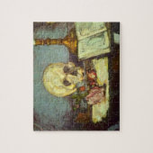 Nog steeds leven met schedel, kaarsje, boek van Pa Legpuzzel (Verticaal)