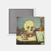 Nog steeds leven met schedel, kaarsje, boek van Pa Magneet (Voorkant / Achterkant)