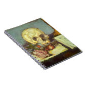Nog steeds leven met schedel, kaarsje, boek van Pa Notitieboek (Rechterzijde)