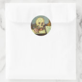 Nog steeds leven met schedel, kaarsje, boek van Pa Ronde Sticker (Tas)