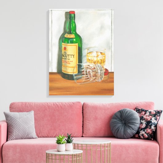 Nog steeds leven met Scotch door Jennifer Goldberg Canvas Afdruk (Insitu (Woonkamer))