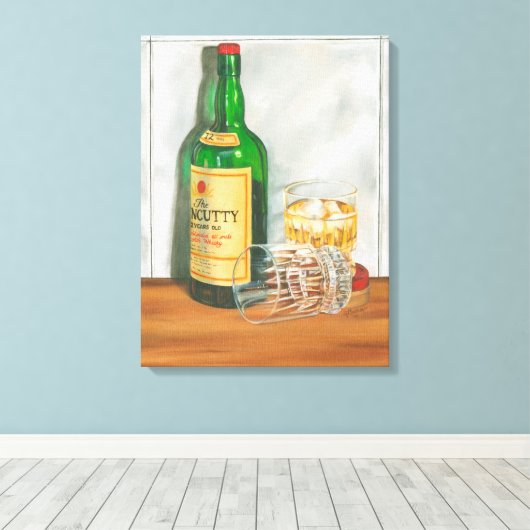 Nog steeds leven met Scotch door Jennifer Goldberg Canvas Afdruk (Insitu (Houten vloer))