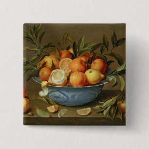 Nog steeds leven met Sinaasappels en Lemons Vierkante Button 5,1 Cm