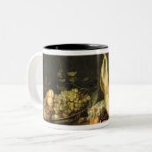 Nog steeds leven met spel en fruit tweekleurige koffiemok (Voorkant links)