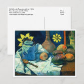 Nog steeds leven met Teapot en Fruit door Gauguin Briefkaart (Voorkant / Achterkant)