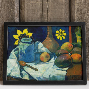 Nog steeds leven met Teapot en Fruit, Paul Gauguin Poster