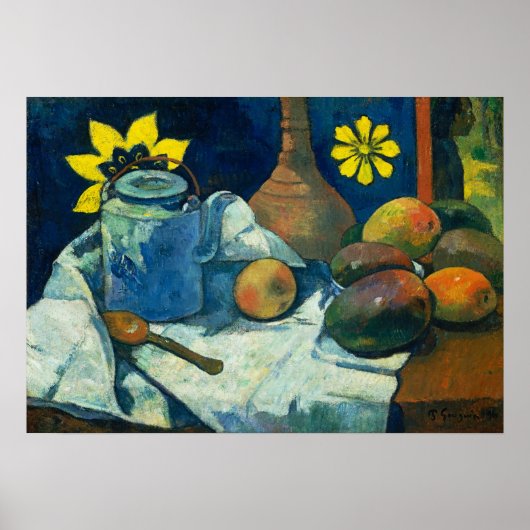 Nog steeds leven met Teapot en Fruit, Paul Gauguin Poster (Voorkant)