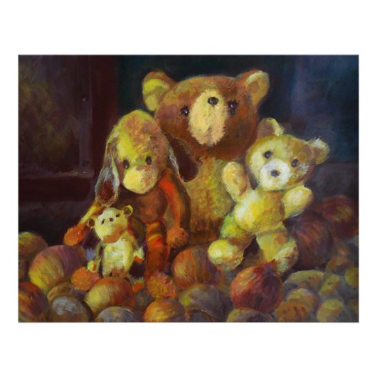 Nog steeds leven met Teddy Bears Foto Afdruk (Voorkant)