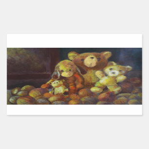 Nog steeds leven met Teddy Bears Rechthoekige Sticker