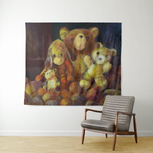 Nog steeds leven met Teddy Bears Wandkleed (In Situ (horizontaal))