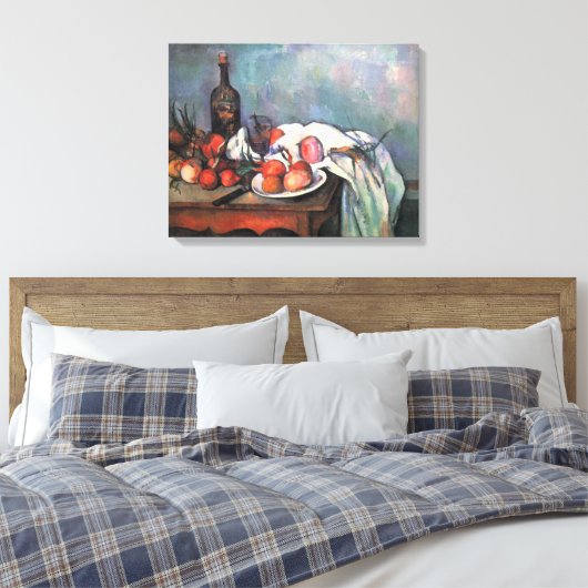 Nog steeds leven met uien door Paul Cezanne Canvas Afdruk (Insitu (Slaapkamer))