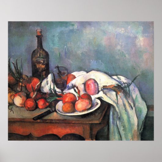 Nog steeds leven met uien - Paul Cézanne Poster (Voorkant)
