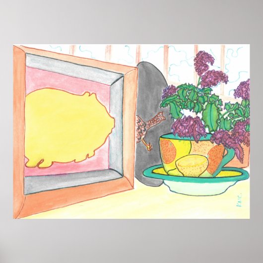 Nog steeds leven met varkenskoekje poster (Voorkant)