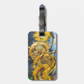 Nog steeds leven met vier zonnebloemen Van Gogh Vi Bagagelabel (Achterkant verticaal)