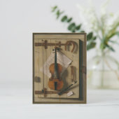 Nog steeds leven met Violin en Muziek, William Har Briefkaart (Staand voorkant)