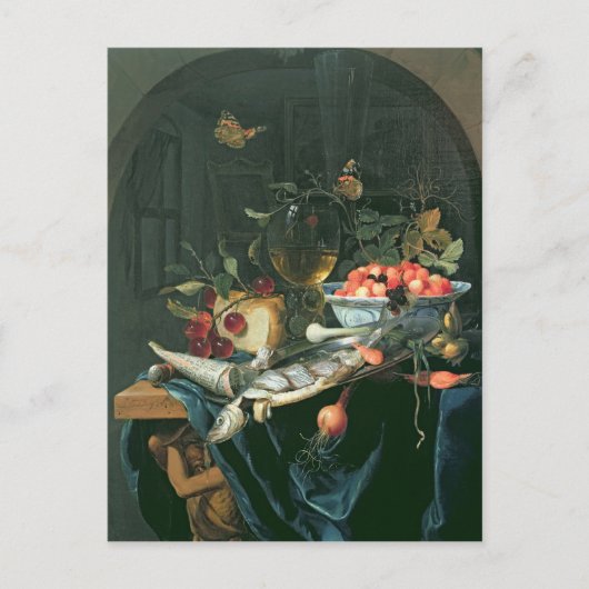 Nog steeds leven met vispest briefkaart (Voorkant)