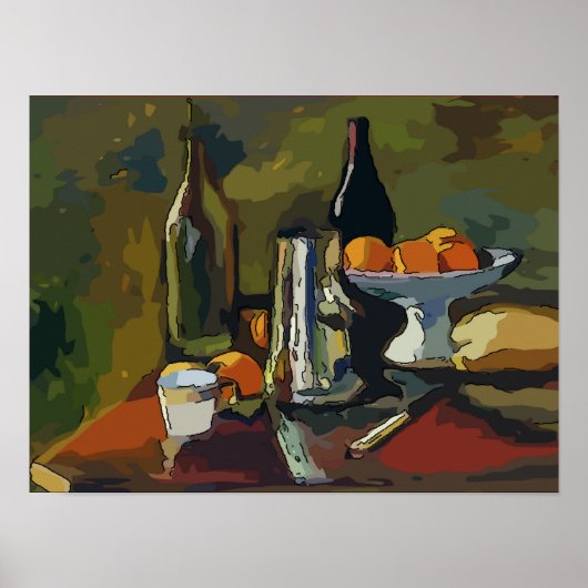 Nog steeds leven met wijn poster (Voorkant)