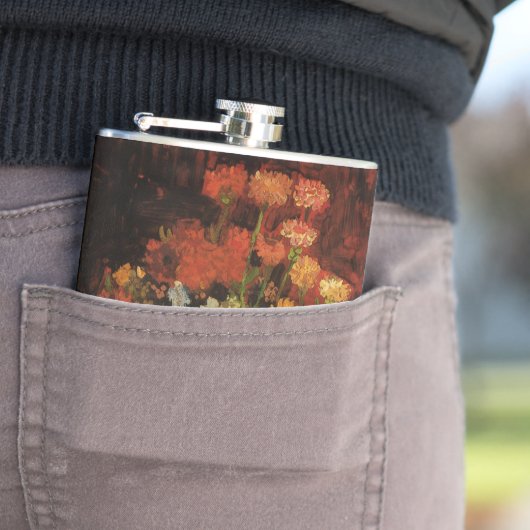 Nog steeds leven met Zinnias door Vincent van Gogh Heupfles (Voorbeeld)