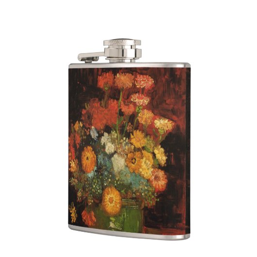 Nog steeds leven met Zinnias door Vincent van Gogh Heupfles (Links)