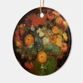Nog steeds leven met Zinnias door Vincent van Gogh Keramisch Ornament (Links)
