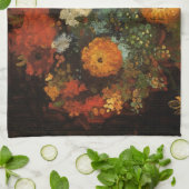 Nog steeds leven met Zinnias door Vincent van Gogh Theedoek (Gevouwen)