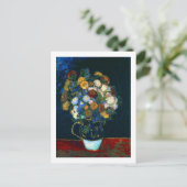 Nog steeds leven met Zinnias Van Gogh Fine Art Briefkaart (Staand voorkant)