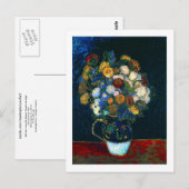 Nog steeds leven met Zinnias Van Gogh Fine Art Briefkaart (Voorkant / Achterkant)