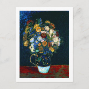 Nog steeds leven met Zinnias Van Gogh Fine Art Briefkaart