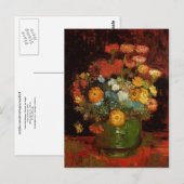 Nog steeds leven met Zinnias Van Gogh Fine Art Briefkaart (Voorkant / Achterkant)