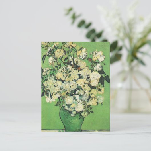 Nog steeds leven - Rozen in een Vase Vincent en Go Briefkaart (Staand voorkant)