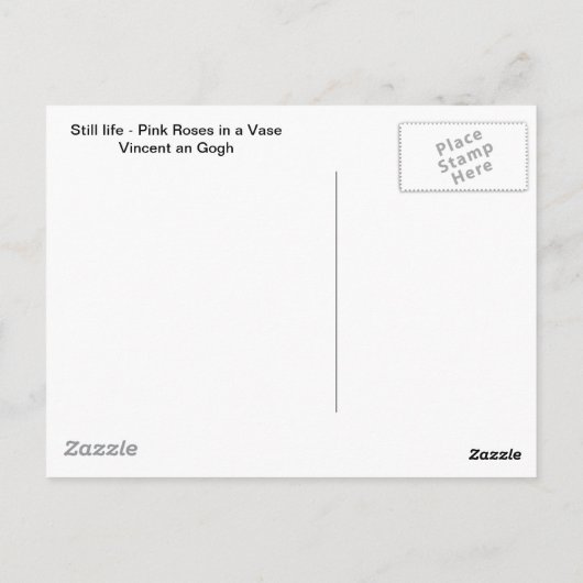 Nog steeds leven - Rozen in een Vase Vincent en Go Briefkaart (Achterkant)