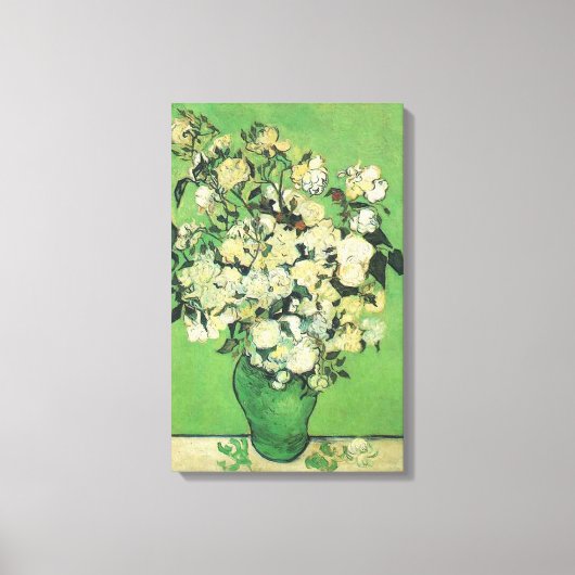Nog steeds leven - Rozen in een Vase, Vincent van  Canvas Afdruk (Voorkant)