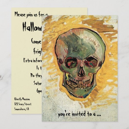 Nog steeds leven schedel door Vincent van Gogh Kaart (Voorkant / Achterkant)