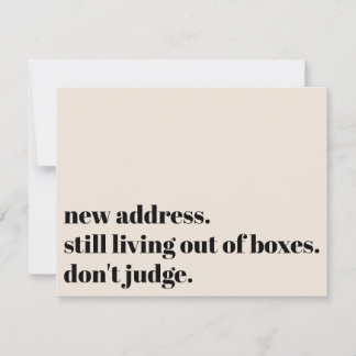 Nog steeds leven uit dozen, niet oordelen crème Ka Notitiekaartje