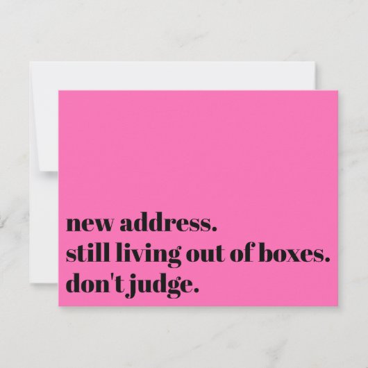 Nog steeds leven uit dozen niet oordelen heet roze notitiekaartje (Voorkant)