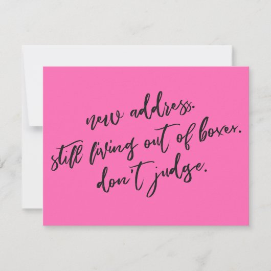 Nog steeds leven uit dozen niet oordelen heet roze notitiekaartje (Voorkant)