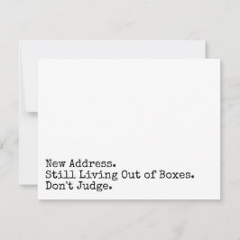 Nog steeds leven uit dozen Niet oordelen plezier K Notitiekaartje