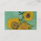 nog steeds leven - vaas met drie zonnebloemen, van visitekaartje (Achterkant)