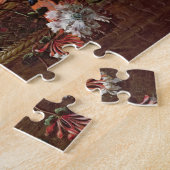 Nog steeds leven van bloemen in een mand legpuzzel (Zijkant)