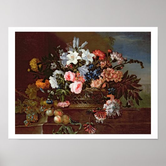 Nog steeds leven van bloemen in een mand poster (Voorkant)