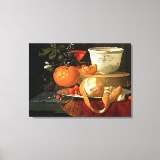 Nog steeds leven van een sinaasappel canvas afdruk (Voorkant)