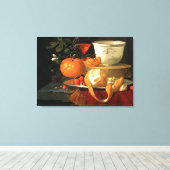 Nog steeds leven van een sinaasappel canvas afdruk (Insitu (Houten vloer))
