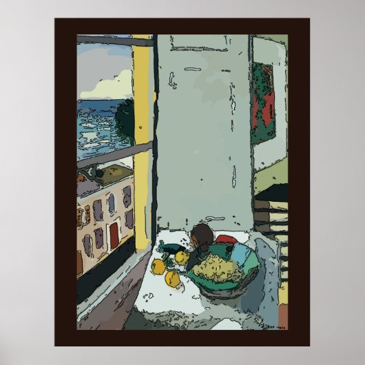 Nog steeds leven vanaf venster poster (Voorkant)