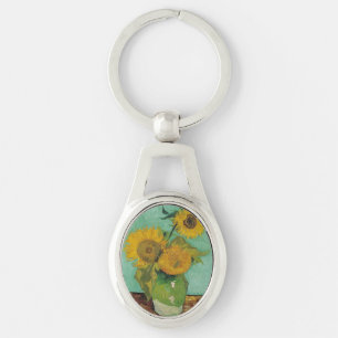 Nog steeds leven - Vase met drie zonnebloemen. Van Sleutelhanger