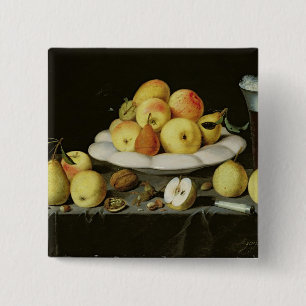 Nog steeds leven vierkante button 5,1 cm