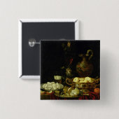 Nog steeds leven vierkante button 5,1 cm (Voorkant /achterkant)